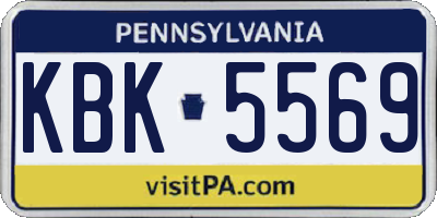PA license plate KBK5569