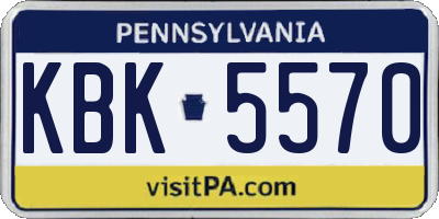PA license plate KBK5570