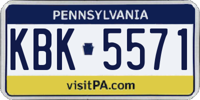 PA license plate KBK5571