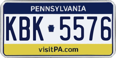 PA license plate KBK5576