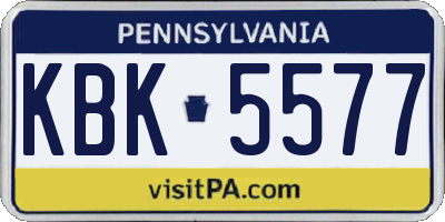 PA license plate KBK5577