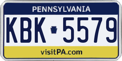 PA license plate KBK5579