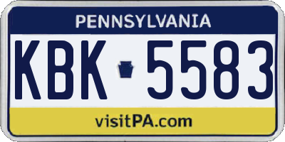 PA license plate KBK5583
