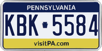 PA license plate KBK5584
