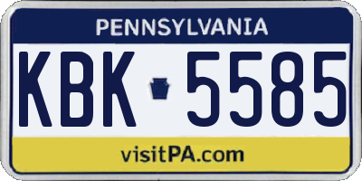PA license plate KBK5585