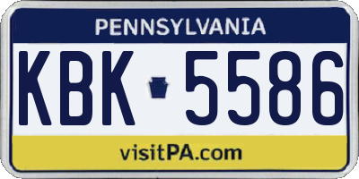 PA license plate KBK5586