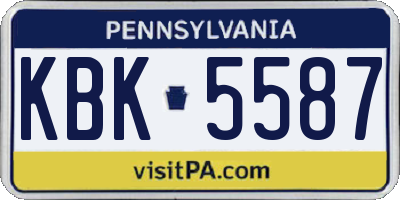 PA license plate KBK5587
