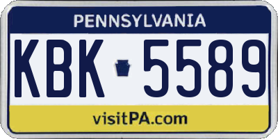 PA license plate KBK5589