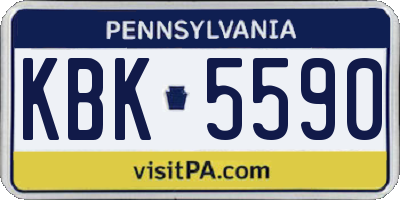 PA license plate KBK5590