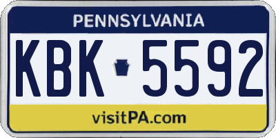 PA license plate KBK5592