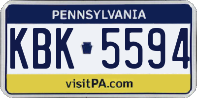 PA license plate KBK5594