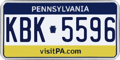 PA license plate KBK5596