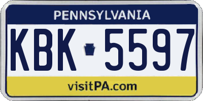 PA license plate KBK5597