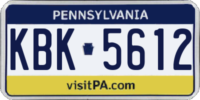 PA license plate KBK5612