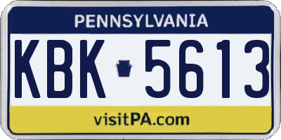 PA license plate KBK5613
