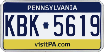 PA license plate KBK5619