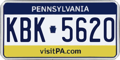 PA license plate KBK5620