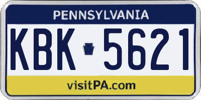 PA license plate KBK5621