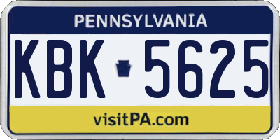 PA license plate KBK5625