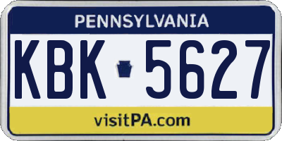 PA license plate KBK5627