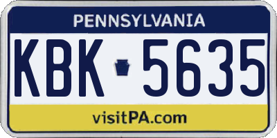 PA license plate KBK5635