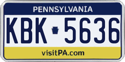 PA license plate KBK5636