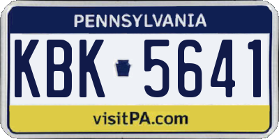 PA license plate KBK5641