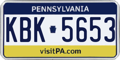 PA license plate KBK5653
