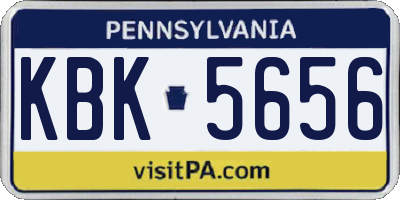 PA license plate KBK5656