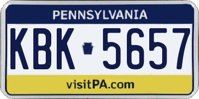 PA license plate KBK5657