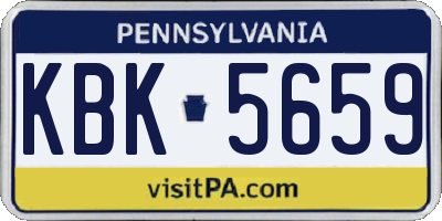 PA license plate KBK5659
