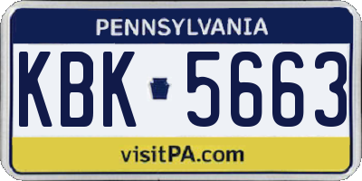 PA license plate KBK5663