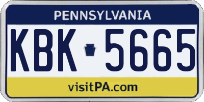 PA license plate KBK5665