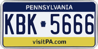 PA license plate KBK5666