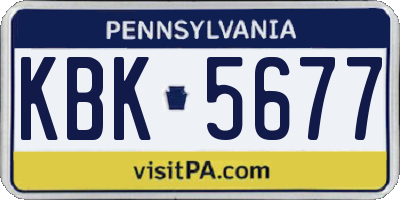 PA license plate KBK5677