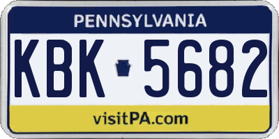 PA license plate KBK5682