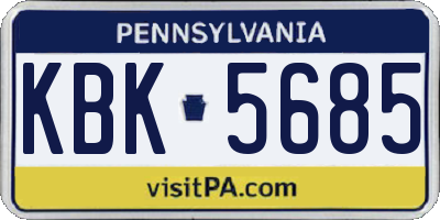 PA license plate KBK5685