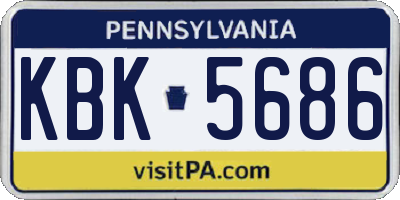 PA license plate KBK5686