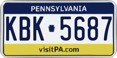 PA license plate KBK5687