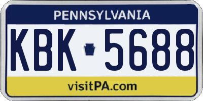 PA license plate KBK5688