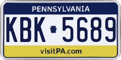 PA license plate KBK5689