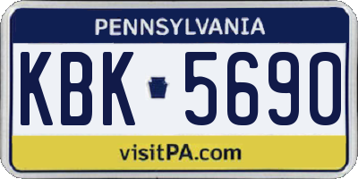 PA license plate KBK5690
