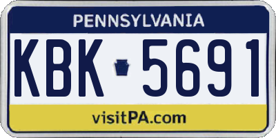 PA license plate KBK5691
