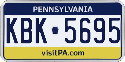 PA license plate KBK5695