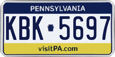 PA license plate KBK5697