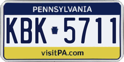 PA license plate KBK5711