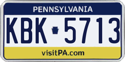 PA license plate KBK5713
