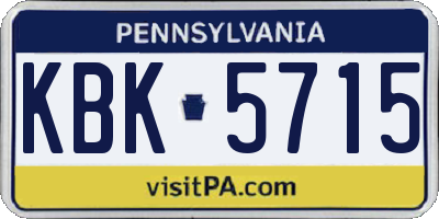 PA license plate KBK5715