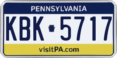 PA license plate KBK5717