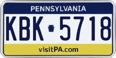 PA license plate KBK5718